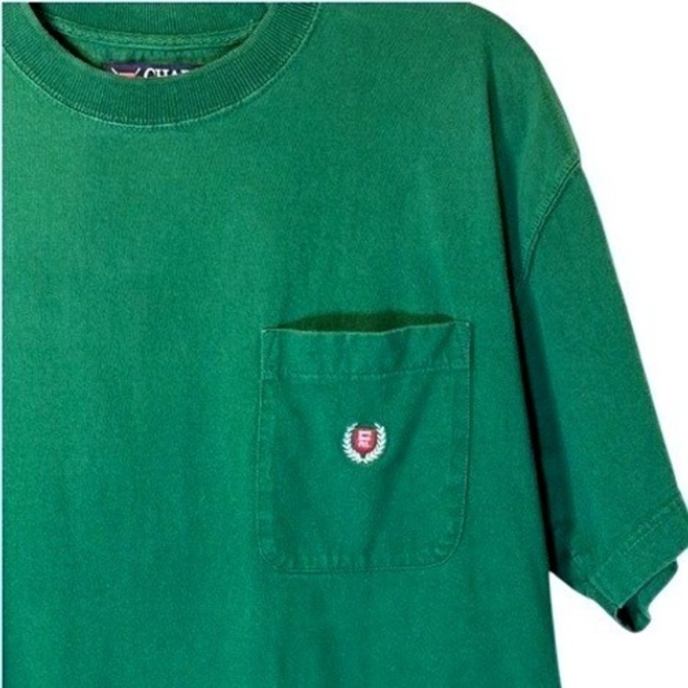 Vintage 90s Chaps Ralph Lauren Pocket Tee Mens L Green Short Sleeve Crest Logo